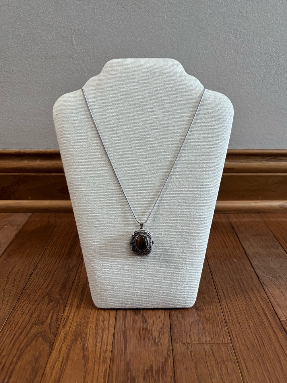 Vintage Inspired Tiger's Eye "Poison" Necklace on Snake Chain